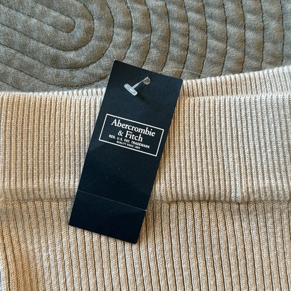 NWT Abercrombie & Fitch Beige Ribbed Knit Pants - Picture 4 of 7